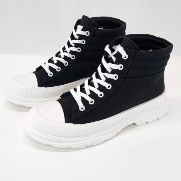 Arizona AZ Deva Flat Heel Booties 10M Platform High-Top Lace-Up Sneakers Sporty - Picture 4 of 10